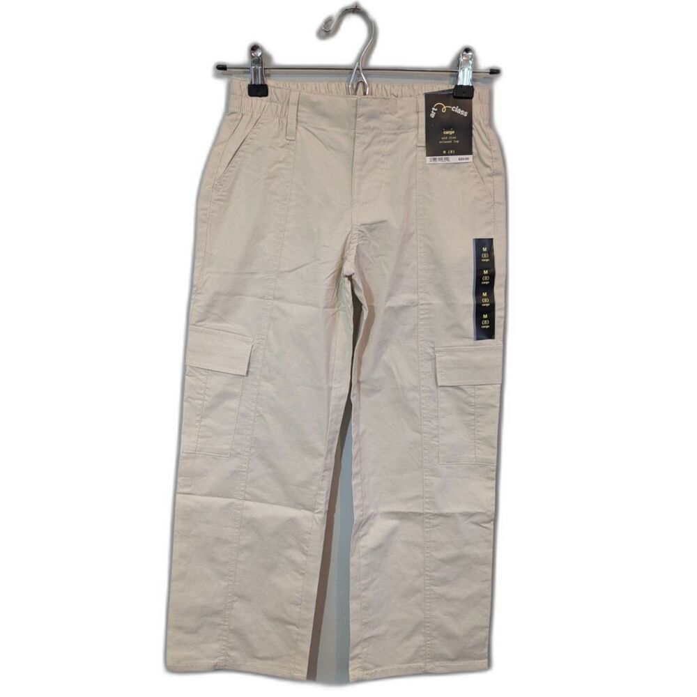 Art Class Girls Cargo Mid Rise, Relaxed Leg Pants  Carefree Khaki Size M (8)